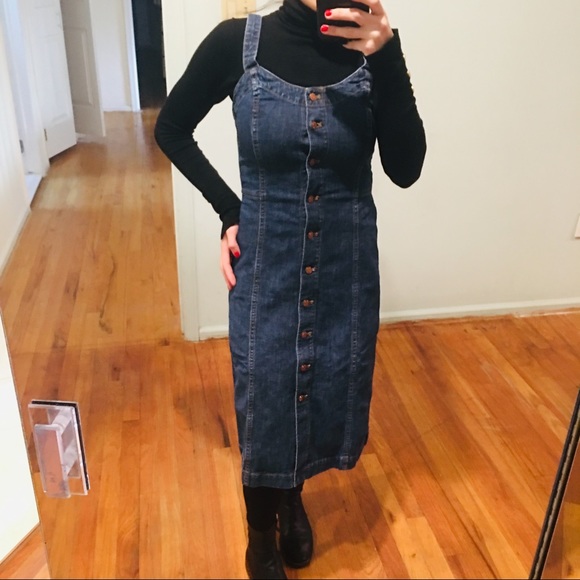 Madewell | Denim Button-Front Tank Dress Size 0 - Picture 3 of 8